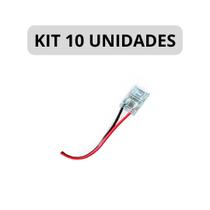 KIT 10 Conector Rabicho Engate Rapido Fita LED 10mm 12V 24V 110V 220V KIT 10 Conector Rabicho Engate Rapido Fita LED 10mm 12V 24V 110V 220V