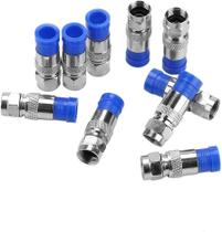 Kit 10 Conector Rg6 Compressao A prova De Agua Sky Net Tv A Cabo