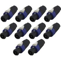 KIT 10 Conector Speakon Macho Linha 4 Vias Classe A