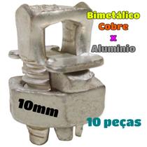 Kit 10 Conector Split Bolt Parafuso Fendido para Emenda Cabos 10mm Bimetálico Estanhado Kit 10 Conector Split Bolt Parafuso Fendido para Emenda Cabos 10mm Bimetálico Estanhado