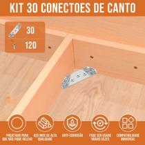 Kit 10 Conector Suporte Canto Móveis Universal Cantoneira Kit 10 Conector Suporte Canto Móveis Universal Cantoneira