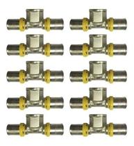 Kit 10 Conector Te Pex Multicamadas Gás 16 X 1/2 (I) X 16Mm
