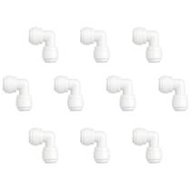 Kit 10 Conector União Cotovelo 90 Engate Rápido 3/8" x 3/8" para Água e Bebedouros Alta Resistência Kit 10 Conector União Cotovelo 90 Engate Rápido 3/8" x 3/8" para Água e Bebedouros Alta Resistência