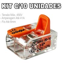 Kit 10 Conector Wago Emenda 2 Fios Mod. 221-612