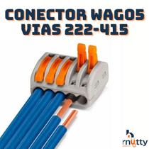 Kit 10 Conector Wago Para Emenda Cinza 5 Vias 222-415 Wago Kit 10 Conector Wago Para Emenda Cinza 5 Vias 222-415 Wago