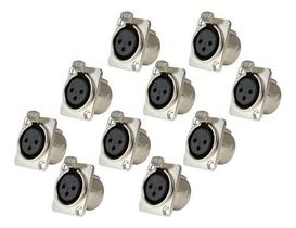 Kit 10 Conector Xlr Fêmea Painel Linha Pro Santo Angelo Sa2x Kit 10 Conector Xlr Fêmea Painel Linha Pro Santo Angelo Sa2x