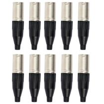 Kit 10 Conectores Amphenol XLR Macho AC3MM 3 Polos Preto Kit 10 Conectores Amphenol XLR Macho AC3MM 3 Polos Preto
