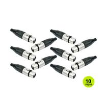 Kit 10 Conectores Cannon Femea 3 Polos Santo Angelo Xlr Sa2x