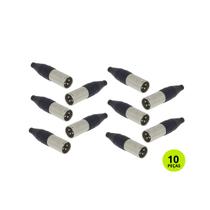 Kit 10 Conectores Cannon Macho Santo Angelo XLR SA2X preto