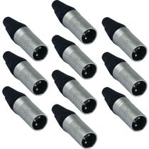 Kit 10 conectores datalink xlr macho linha dlk 3 polos