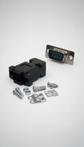 Kit 10 Conectores DB9 Macho Serial c/ Capas Preta