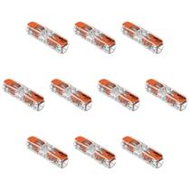 Kit 10 Conectores de Emenda Com Alavanca 221-2411 2 Condutores 0,2mm² à 4,0mm² Wago