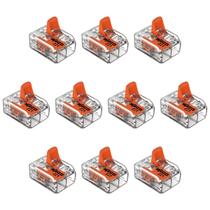 Kit 10 Conectores de Emenda Com Alavanca 221-612 2 Condutores 0,5mm² à 6,0mm² Wago Kit 10 Conectores de Emenda Com Alavanca 221-612 2 Condutores 0,5mm² à 6,0mm² Wago