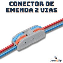 Kit 10 Conectores Emenda Fio Alavanca 2 Vias 32a Anti-Chamas - Bernutty