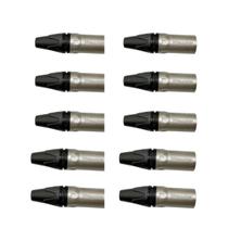 Kit 10 Conectores Linha Xlr Plug Macho 3 Polos Wireconex WC-1013 Kit 10 Conectores Linha Xlr Plug Macho 3 Polos Wireconex WC-1013