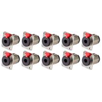 Kit 10 conectores mxt jack estereo metal painel j10 c/ trava
