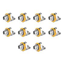 Kit 10 Conectores P10 Jack Mono Circuito Fechado Para Equipamentos De Áudio Painel Instrumentos Kit 10 Conectores P10 Jack Mono Circuito Fechado Para Equipamentos De Áudio Painel Instrumentos