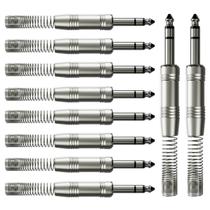 Kit 10 Conectores P10 Stereo Metal Com Mola Wc 244 Wireconex