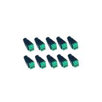 Kit 10 Conectores P4 Fêmea com Borne Parafuso para CFTV