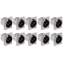 Kit 10 Conectores Painel Macho XLR Para Medusas Mesas De Som Kit 10 Conectores Painel Macho XLR Para Medusas Mesas De Som