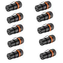 Kit 10 Conectores Roxtone LX3F XLR Fêmea Rotativa de Baixo Perfil Kit 10 Conectores Roxtone LX3F XLR Fêmea Rotativa de Baixo Perfil