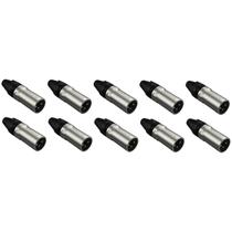 Kit 10 conectores wireconex ml bk ni xlr macho wc 1013