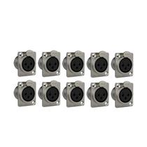 Kit 10 conectores wireconex wc1023 fp bk ni xlr femea painel