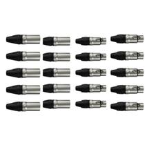 Kit 10 Conectores Xlr 5 Plug Macho + 5 Plug Fêmea 3 Polos Wireconex WC-1013 WC-1003