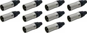 Kit 10 Conectores Xlr Macho Canon Linha Pesada Tipo Xlr Nfe