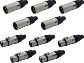 Kit 10 Conectores Xlr Macho/femea Linha Pesada Tipo Xlr Pro Kit 10 Conectores Xlr Macho/femea Linha Pesada Tipo Xlr Pro