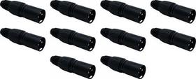 Kit 10 Conectores Xlr Macho Linha Pesada Tipo Xlr Pro Nfe
