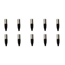 Kit 10 Conectores XLR Macho Linha PLG SA2X - SANTO ANGELO