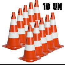 Kit 10 cones de 50 cm em PVC rigido Laranja e Branco envio imediato