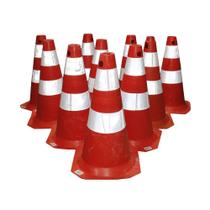 Kit 10 Cones de 50 cm Refletivo para Sinalização Laranja Kit 10 Cones de 50 cm Refletivo para Sinalização Laranja