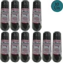 Kit 10 Cones Princesinha Moda Fina Cor Preto 500m 147,5 TEX Incomfio Tranças, Nagô e Crochê