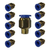 Kit 10 Conexao Pneumatica Reta Tubo 12mm Rosca 1/4 Bsp Kit 10 Conexao Pneumatica Reta Tubo 12mm Rosca 1/4 Bsp