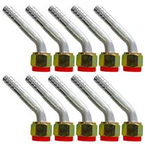 Kit 10 Conexões Ar Cond 45 Graus Oring Fêmea 10mm Alumínio