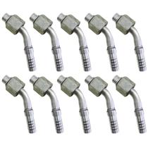 Kit 10 Conexões Ar Cond 45 Graus Oring Fêmea 12mm Alumínio