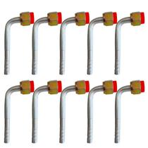 Kit 10 Conexões Ar Cond 90 Graus Oring Fêmea 6mm Alumínio