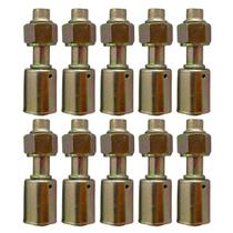 Kit 10 Conexões Ar Cond Reta Oring Fêmea 10mm Aço Com Clip