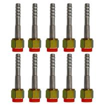 Kit 10 Conexões Ar Cond Reta Oring Fêmea 6mm Alumínio