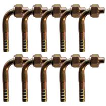 Kit 10 Conexões Ar Condicionado 90 Graus Oring Fêmea 8mm Aço