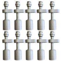 Kit 10 Conexões Reta Radial Block Fitting 8mm Alumínio Clip