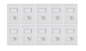 Kit 10 Conj. 1 interrup. Simples+Tomada 20A Liz-Tramontina Kit 10 Conj. 1 interrup. Simples+Tomada 20A Liz-Tramontina