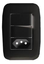 Kit 10 conjunto 1 interruptor simples + 1 tomada 2p+t 20a pezzi preto classica