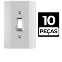 Kit 10 Conjunto 1 Tecla Simples 10A Branco Mec-Tronic Kit 10 Conjunto 1 Tecla Simples 10A Branco Mec-Tronic