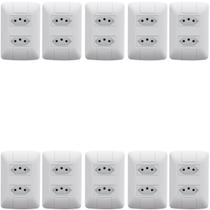 Kit 10 Conjunto 2 Tomadas 2P+T 4x2 10A 250V Tramontina Aria