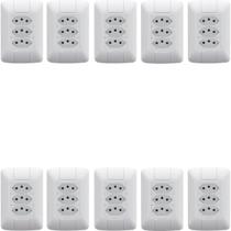 Kit 10 Conjunto 3 Tomadas 20a 250v 4x2 Aria Tramontina Kit 10 Conjunto 3 Tomadas 20a 250v 4x2 Aria Tramontina