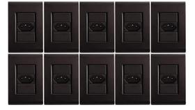 Kit 10 Conjunto 4x2 1 Tomada 20A 250V Preto Liz - Tramontina
