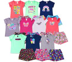 Kit 10 Conjunto Infantil Feminino Roupa de Verão Menina